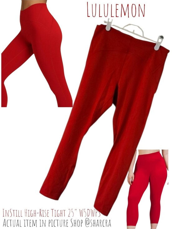 lululemon athletica Pants - Lululemon W5DWPS Women's Instill HR Tight 25" Ankle Crop Dark Red 12